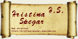Hristina Špegar vizit kartica